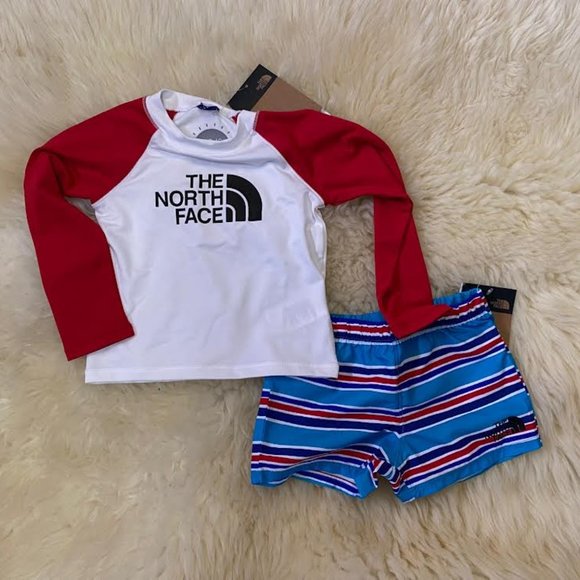 NWT THE NORTH FACE Toddler Little Kid Long-Sleeve Top Shorts Sun Swim Set UPF 50 - Picture 10 of 11